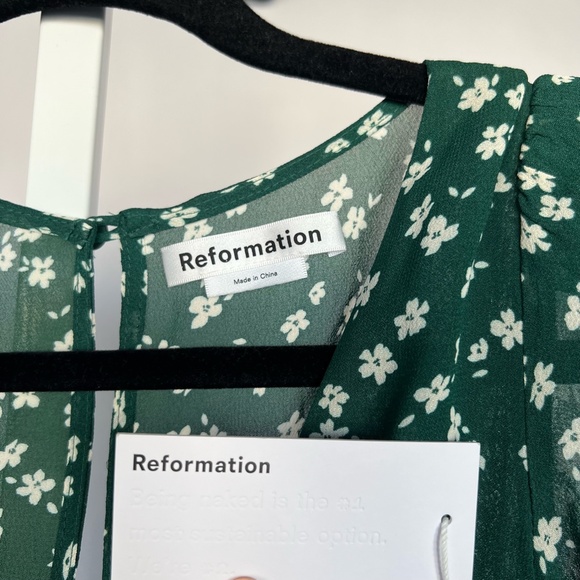NWT Reformation Joy Floral Open Back Long Sleeve Dress Size 4 - Picture 8 of 15
